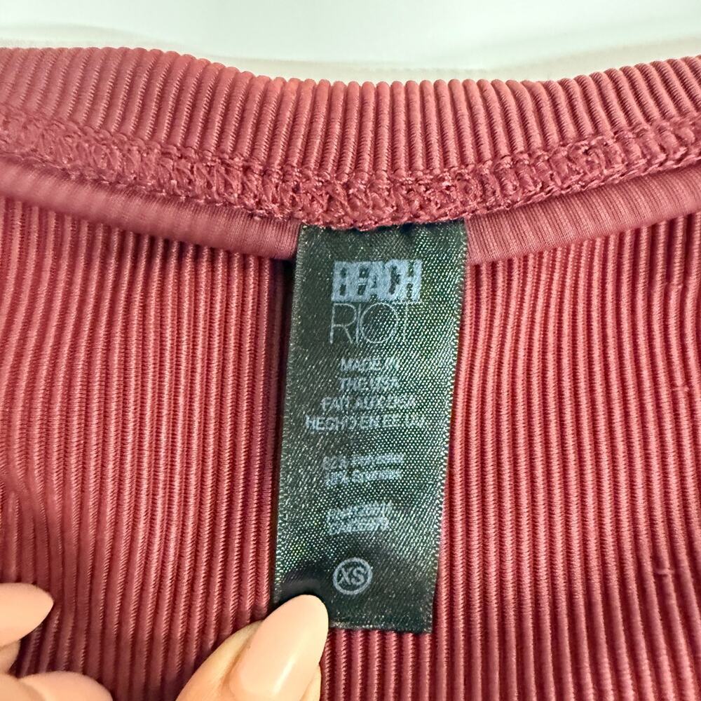 Beach Riot Ribbed Oxblood Legging & Sports Bra Set XS Activewear - Picture 12 of 13